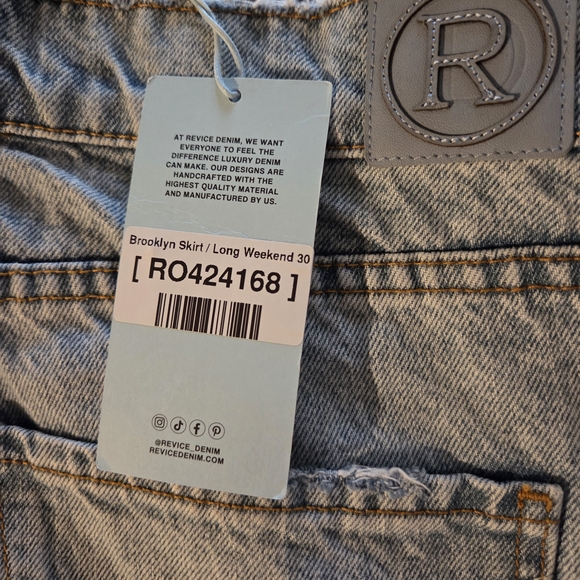 REVICE Brooklyn Jean Skirt In Long Weekend Wash Various Sizes - Picture 5 of 5
